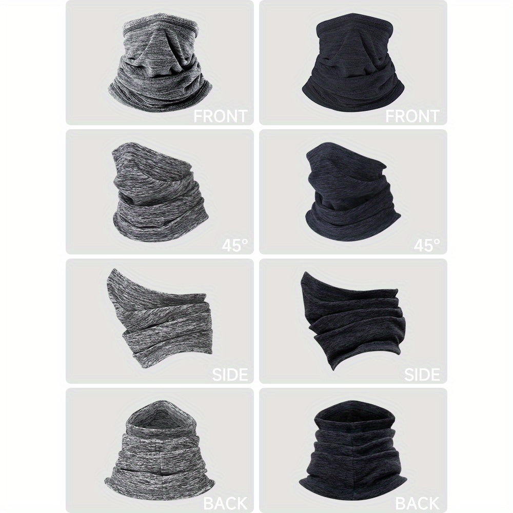 2pcs Winter Fleece Neck Gaiter Balaclava Windproof Face Mask