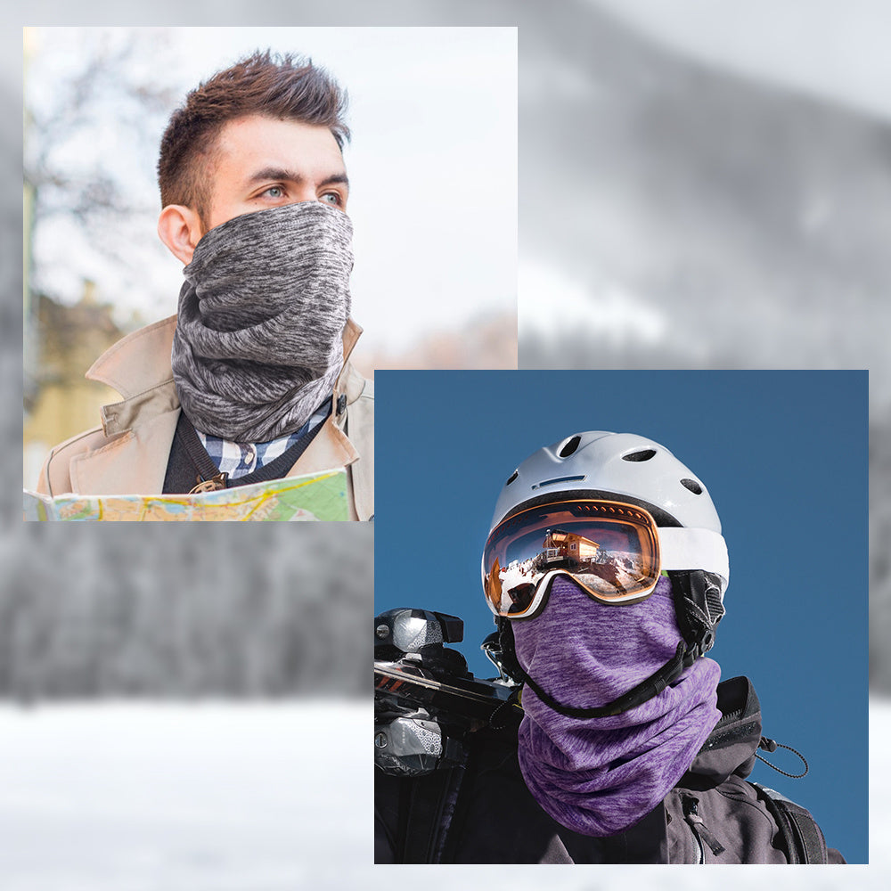 2pcs Winter Fleece Neck Gaiter Balaclava Windproof Face Mask
