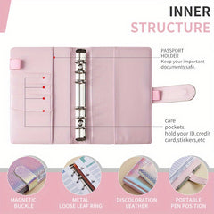 A6 Laser Colorful Loose leaf Book With Zipper Bag 12 Sheets Stickers