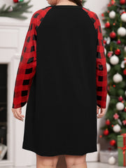 Christmas Tree & Slogan Loungewear Dress Women's Plus