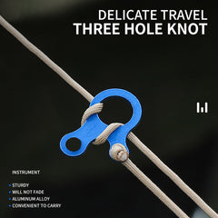 1pc 3 Hole Aluminum Knotting Buckle Quick Knot Camping Tent A