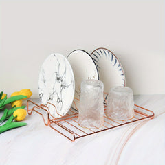 Japanese Iron Dish Rack Rose Golden Tableware And Dish Storage