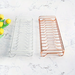 Japanese Iron Dish Rack Rose Golden Tableware And Dish Storage