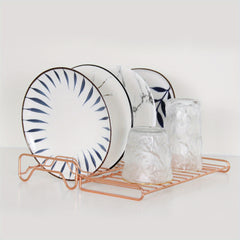 Japanese Iron Dish Rack Rose Golden Tableware And Dish Storage