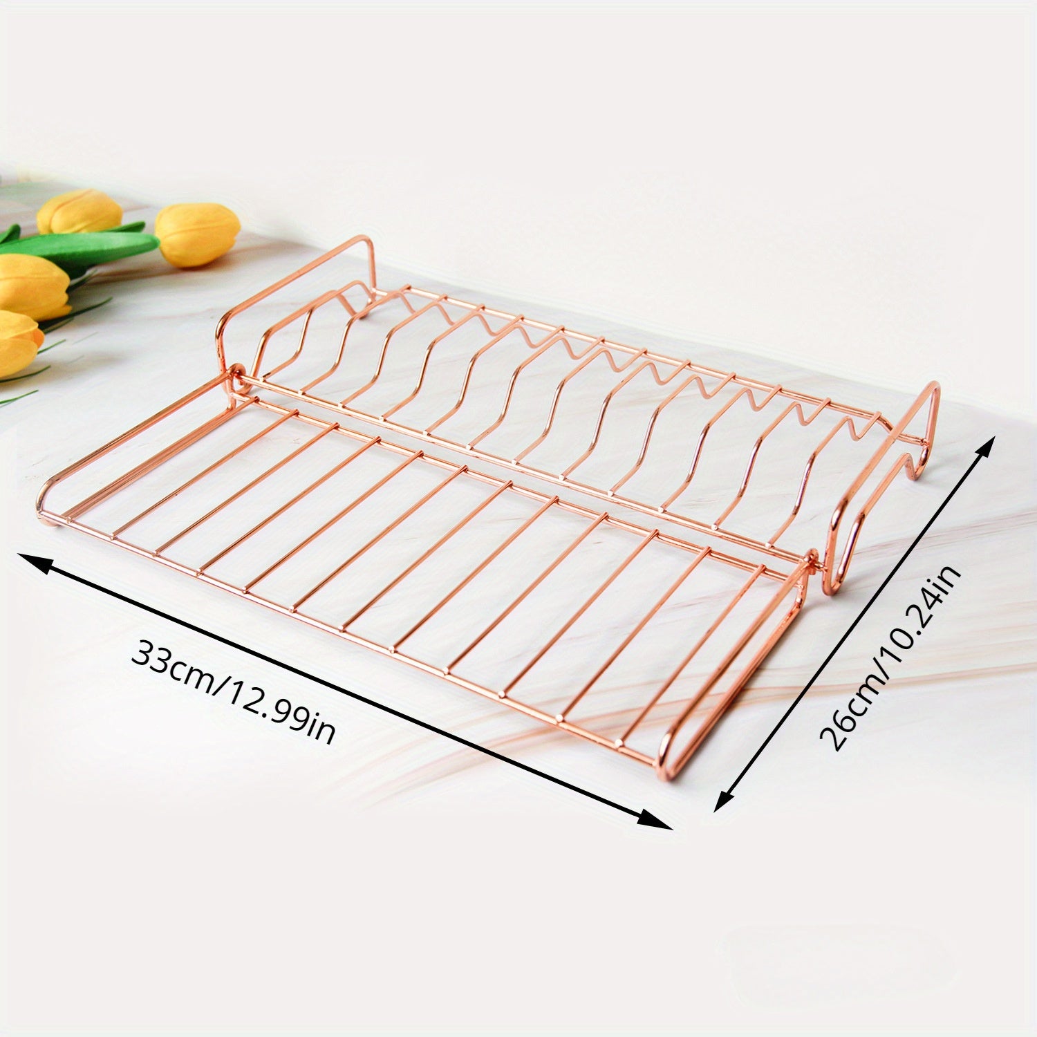 Japanese Iron Dish Rack Rose Golden Tableware And Dish Storage