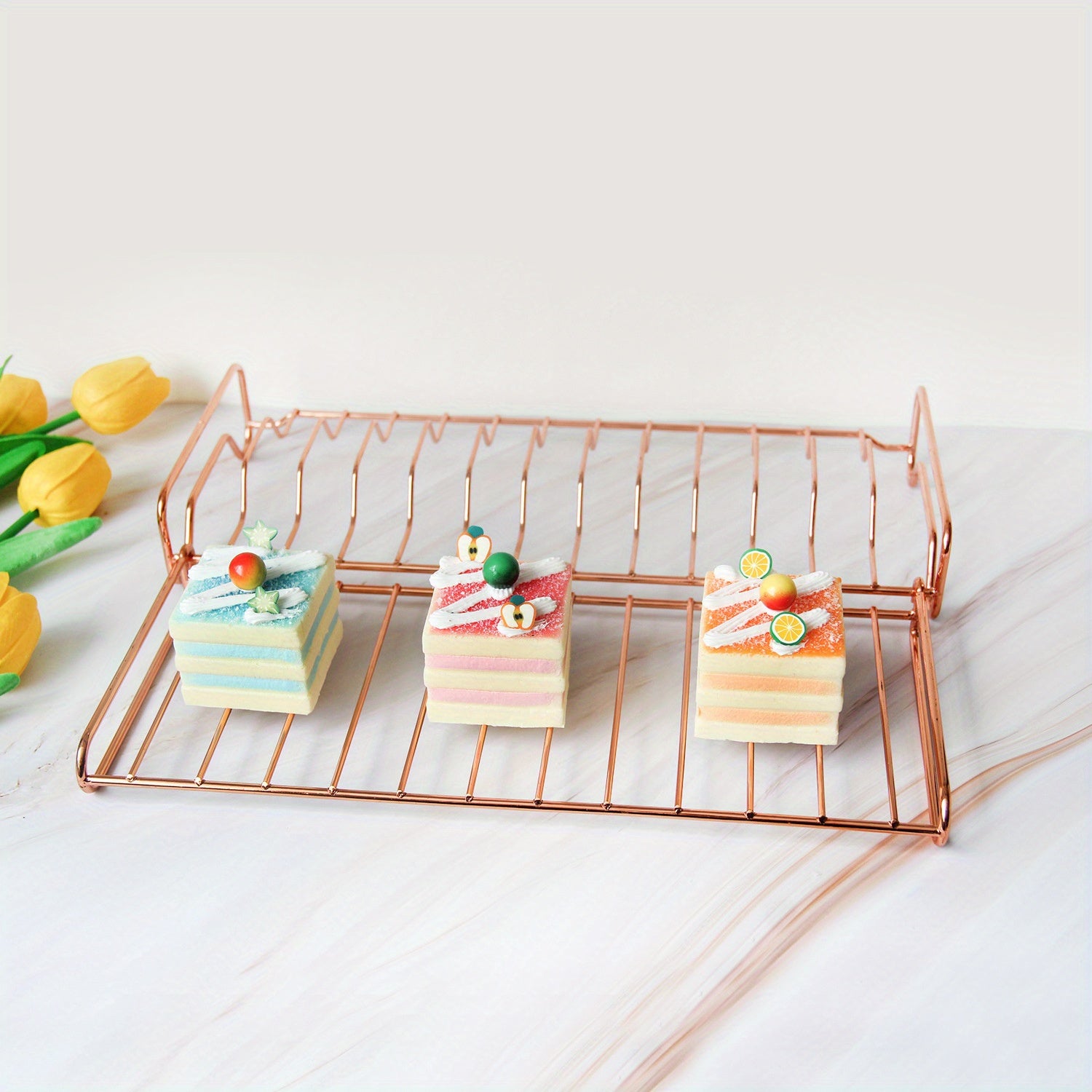 Japanese Iron Dish Rack Rose Golden Tableware And Dish Storage