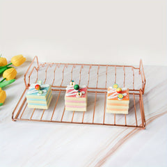 Japanese Iron Dish Rack Rose Golden Tableware And Dish Storage