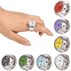 Unisex Round Elastic Quartz Finger Ring Watch Christmas Gift
