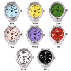 Unisex Round Elastic Quartz Finger Ring Watch Christmas Gift