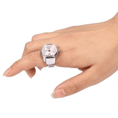 Unisex Round Elastic Quartz Finger Ring Watch Christmas Gift