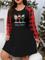 Christmas Loungewear Dress with String Lights & Goblet