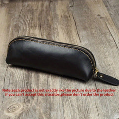 Faux Leather Pencil Bag Retro Stationery Holder Pen Case Storage