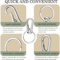 2pcs Metal Keychain Key Holder Zinc Alloy Keyring Buckle