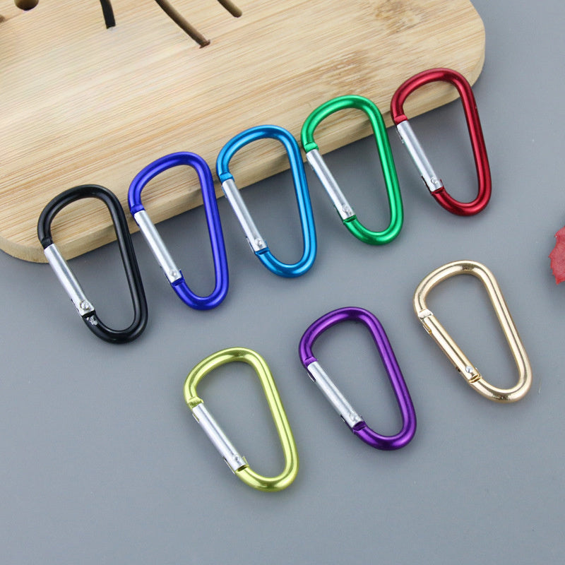 9pcs Carabiner Keychains D Ring Clasp Spring Hook Clip Buckle