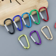 9pcs Carabiner Keychains D Ring Clasp Spring Hook Clip Buckle