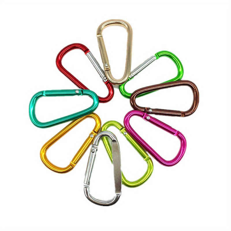 9pcs Carabiner Keychains D Ring Clasp Spring Hook Clip Buckle