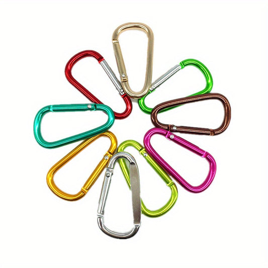 9pcs Carabiner Keychains D Ring Clasp Spring Hook Clip Buckle