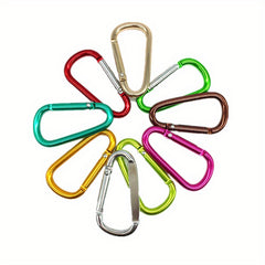 9pcs Carabiner Keychains D Ring Clasp Spring Hook Clip Buckle