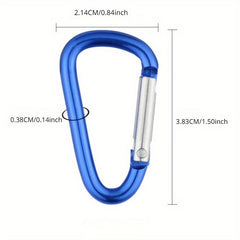 9pcs Carabiner Keychains D Ring Clasp Spring Hook Clip Buckle
