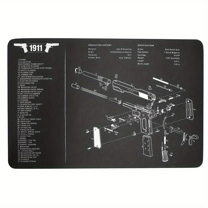 Heavy Duty Rubber Mat w/ Diagrams Mouse Pad