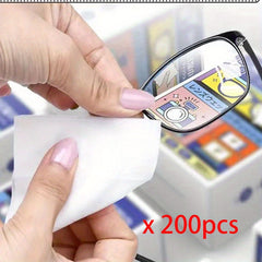 100-200pcs Glasses Wipes Disposable Eyewear Cloth For Cleaning