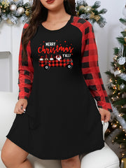 Christmas Casual Loungewear Dress Women's Plus Car & Gnomes Print