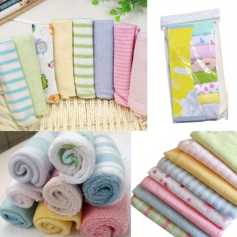 8-Piece Soft Cotton Towels Set for Bathing, Cleaning, Camping