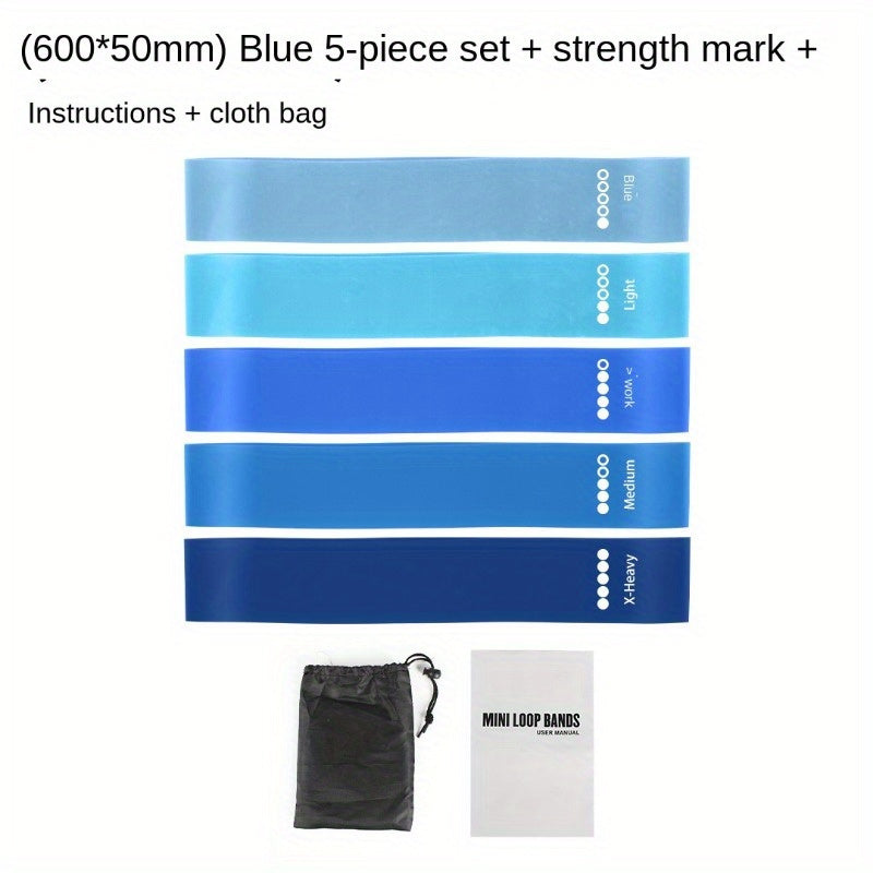 5pcs TPE Elastic Yoga Resistance Band Fitness Stretching Tension Band