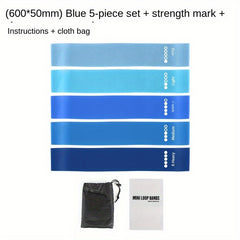 5pcs TPE Elastic Yoga Resistance Band Fitness Stretching Tension Band