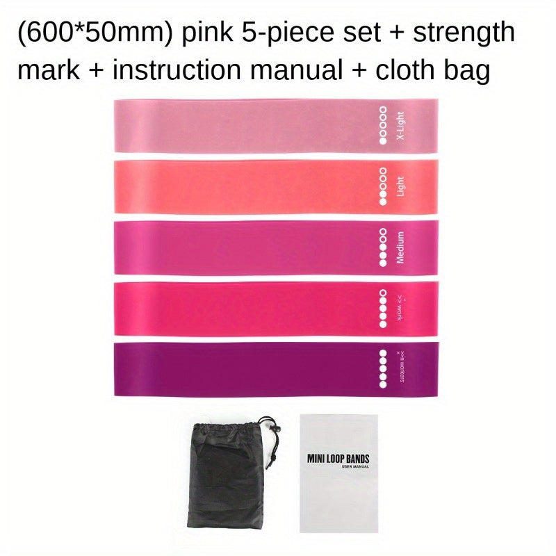 5pcs TPE Elastic Yoga Resistance Band Fitness Stretching Tension Band