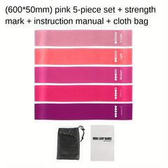 5pcs TPE Elastic Yoga Resistance Band Fitness Stretching Tension Band