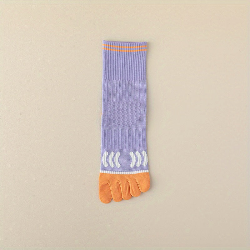 Professional Non-slip Yoga Socks Five Toe Compression Knee High Socks