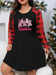 Christmas Lounge Dress Women's Plus Snowflake