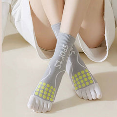 Professional Non-slip Yoga Socks Five Toe Compression Knee High Socks