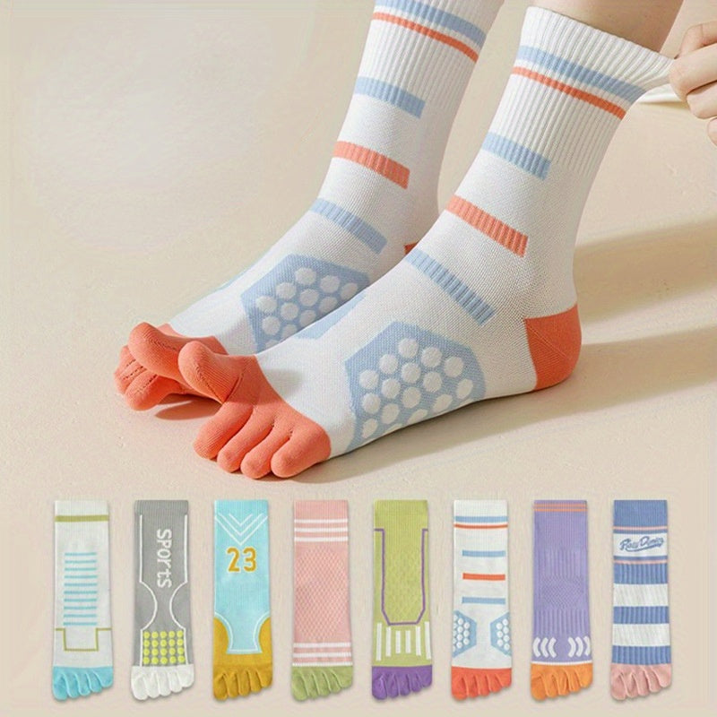 Professional Non-slip Yoga Socks Five Toe Compression Knee High Socks