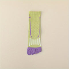 Professional Non-slip Yoga Socks Five Toe Compression Knee High Socks