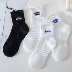 Men's Cotton Deodorant Sports Socks Embroidered Long Tube