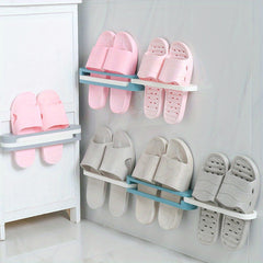Toilet Slipper Rack Wall mounted Bathroom Foldable Towel Rack