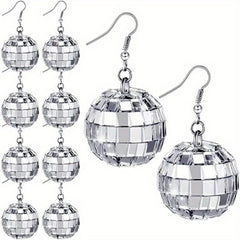 Vintage Disco Ball Dangle Earrings Boho Round Drop Earrings