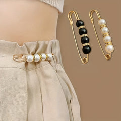 8pcs Pearl Flower Brooch Pins Safety Pin Waist Buckle