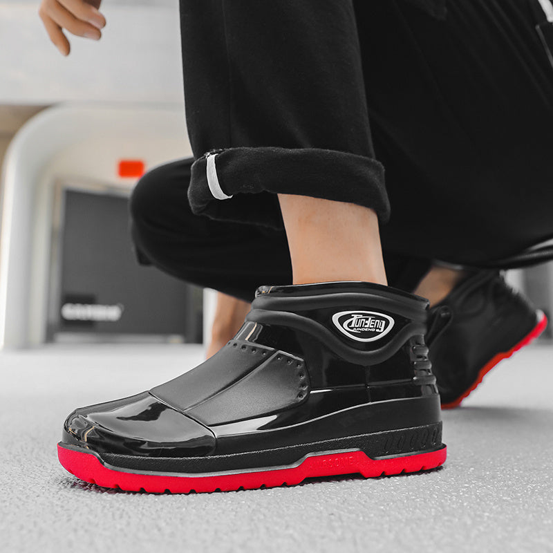Wear Resistant Waterproof Non Slip Flat Rain Boots PVC Garden Water Shoes
