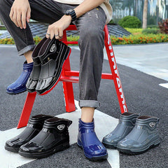 Wear Resistant Waterproof Non Slip Flat Rain Boots PVC Garden Water Shoes