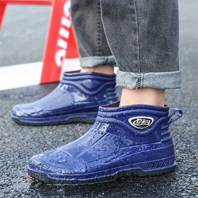 Wear Resistant Waterproof Non Slip Flat Rain Boots PVC Garden Water Shoes