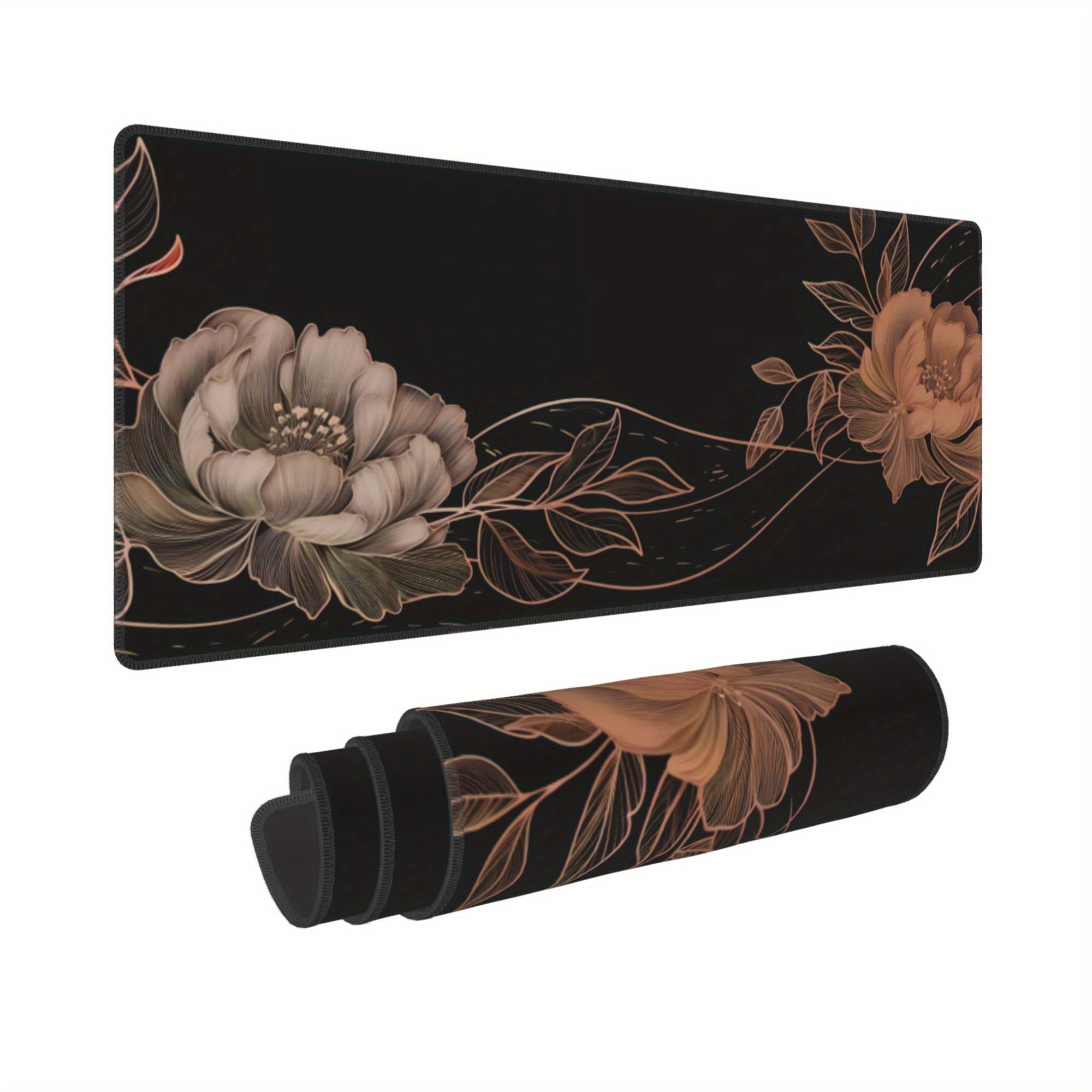 Lines And Flowers Large Mouse Pad For Desk Big Gaming Mouse Pad