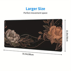 Lines And Flowers Large Mouse Pad For Desk Big Gaming Mouse Pad