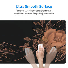Lines And Flowers Large Mouse Pad For Desk Big Gaming Mouse Pad