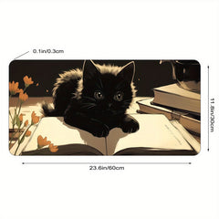 Cat on Book Large Mouse Pad Desk Mat Non Slip Gaming Mousepad