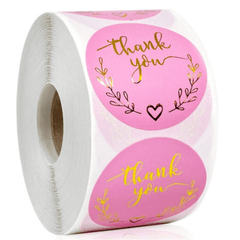 500pcs Natural Leather Paper Hot Stamping Thank You Stickers