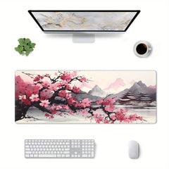 Cherry Blossom Ink Painting Large Mouse Pad For Desk
