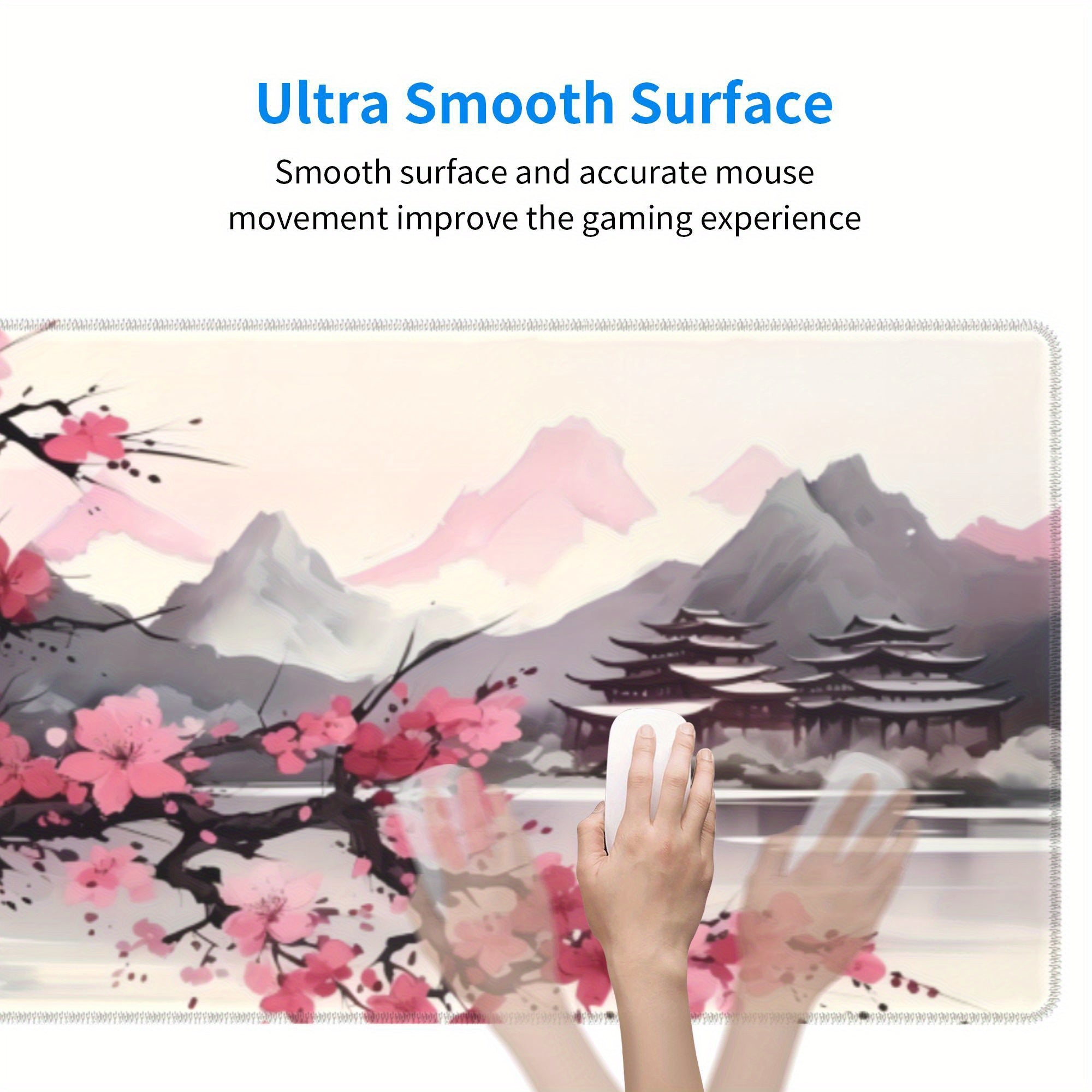 Cherry Blossom Ink Painting Large Mouse Pad For Desk